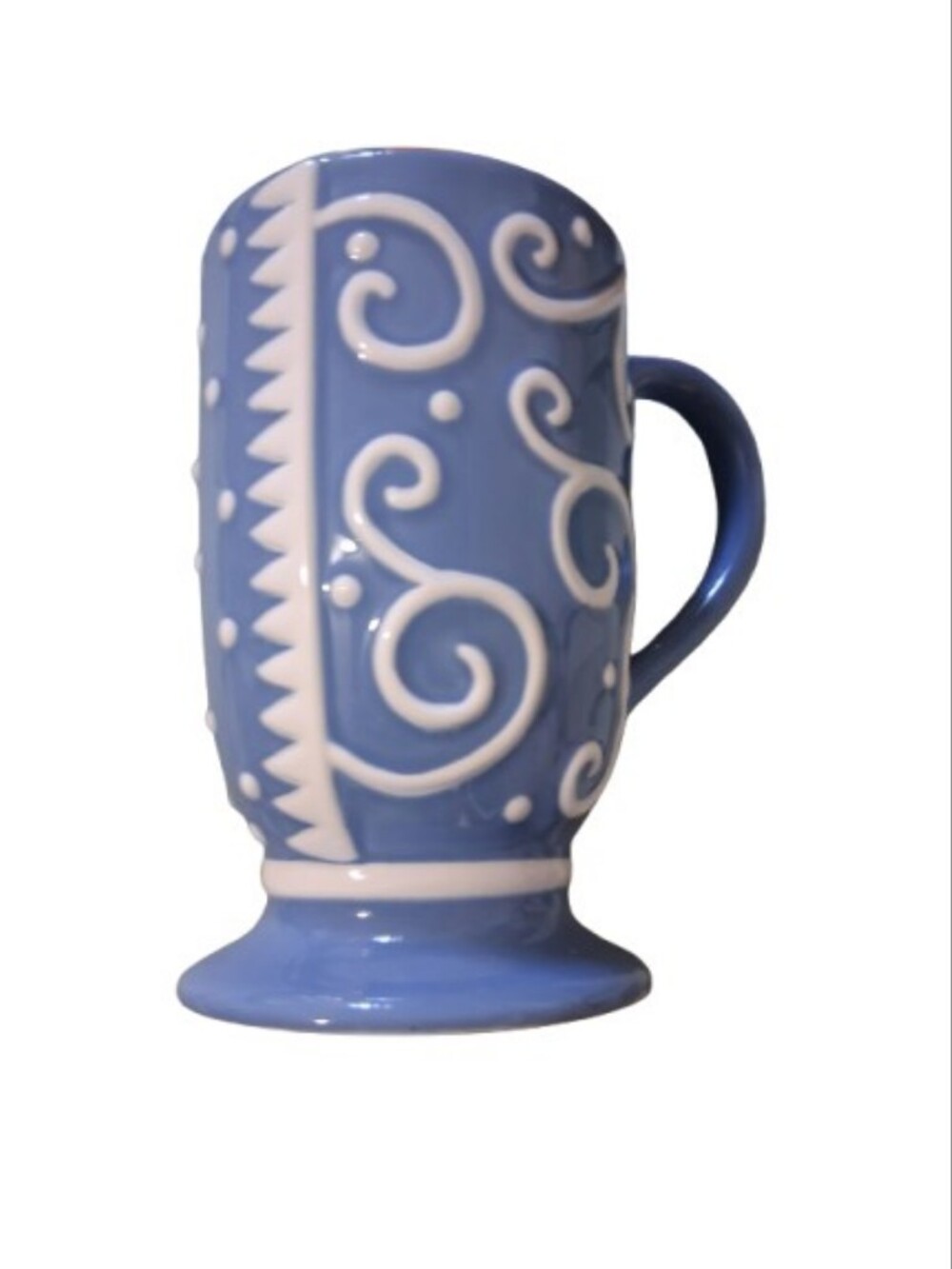 Rare Inspirado 3D Embossed Blue Celestial St Blue and White Swirl Ceramic